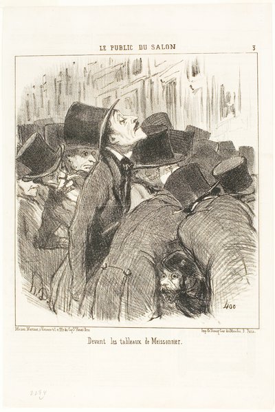 Przed obrazami Meissonniera, płyta 3 z Le Public Du Salon autorstwa Honoré Victorin Daumier