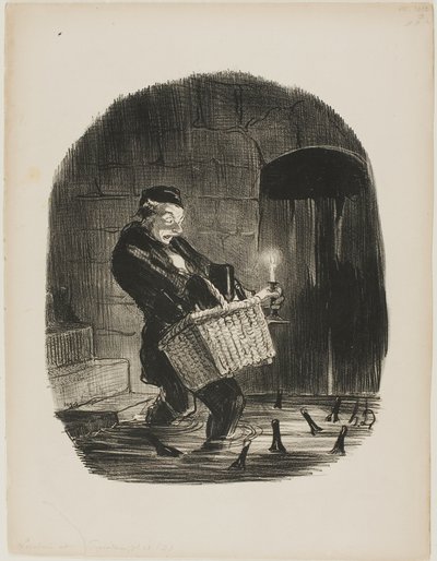 Niewygodnie jest wynajmować mieszkanie blisko rzeki, płyta 13 od Locataires et Propriétaires autorstwa Honoré Victorin Daumier