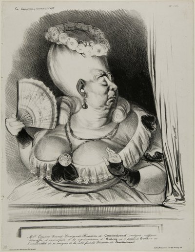 Panna Etienne-Mona-Lisa-Cunégonde-Silly Goose of the Constitutionnel, oburzona, dławiąca się i nadmiernie zirytowana przedstawieniem Anthony