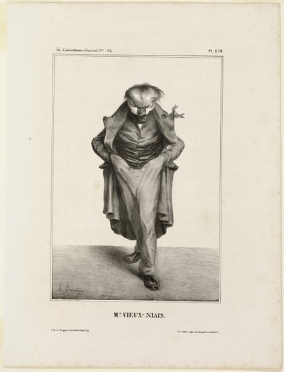 Pan Vieux-Niais, płyta 278 z Célébrités de la Caricature autorstwa Honoré Victorin Daumier