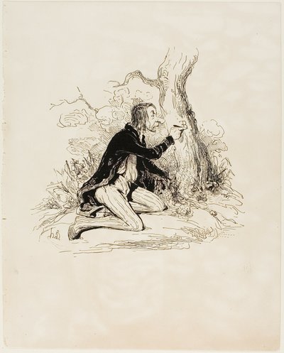 Biedny młody człowiek! Jeszcze tylko jeden list i jego sytuacja moralna stanie się całkowicie jasna, płyta 1 z Sentimens Et Passionsa autorstwa Honoré Victorin Daumier