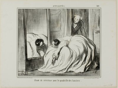 Study of Reverence for the Quadrille of the Lancers, płyta 380 z Actualités autorstwa Honoré Victorin Daumier