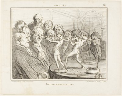 Aztekowie przed naukowcami, płyta 211 z Actualités autorstwa Honoré Victorin Daumier
