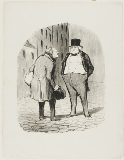 Mieszczanin i jego krawiec, płyta 5 z Les Bons Bourgeois autorstwa Honoré Victorin Daumier