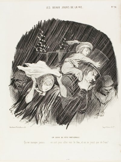 Wieczór święta narodowego. To nigdy nie zawodzi... wychodzisz zobaczyć fajerwerki, a wszystko, co dostajesz, to fajerwerki!, płyta 20 z The Best Days in Life autorstwa Honoré Victorin Daumier