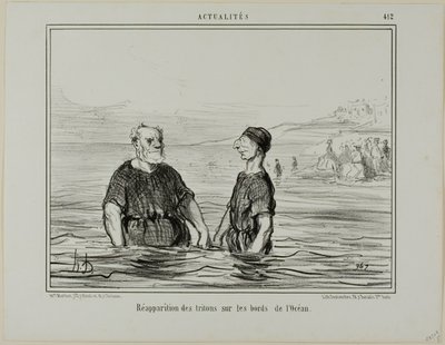 Ponowne pojawienie się trytonów morskich, płyta 412 z Actualités autorstwa Honoré Victorin Daumier