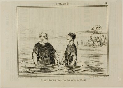 Ponowne pojawienie się trytonów morskich, płyta 412 z Actualités autorstwa Honoré Victorin Daumier