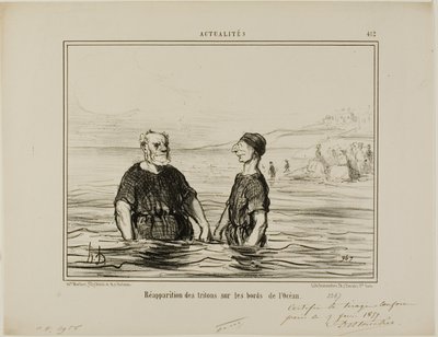 Ponowne pojawienie się trytonów morskich, płyta 412 z Actualités autorstwa Honoré Victorin Daumier