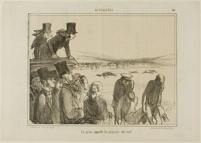 Oto radości wyścigów konnych, płyta 411 z Actualités autorstwa Honoré Victorin Daumier