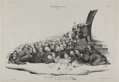 Bardzo pokorni, bardzo posłuszni, bardzo ulegli, a przede wszystkim bardzo żarłoczni poddani, płyta 136 autorstwa Honoré Victorin Daumier