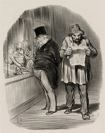 Robotnik i burżuj, z Les Parisiens En 1848 autorstwa Honoré Victorin Daumier