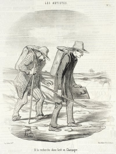 W poszukiwaniu lasu w Szampanii autorstwa Honoré Daumier