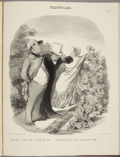 No proszę!... zrywa mi różę... jakby róże były po to, by je zrywać!... autorstwa Honoré Daumier
