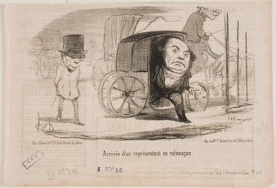 Przyjazd deputowanego w powozie zwanym ślimakiem autorstwa Honoré Daumier
