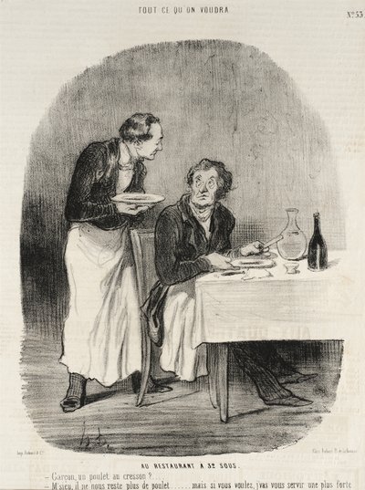 W restauracji za 32 sous autorstwa Honoré Daumier