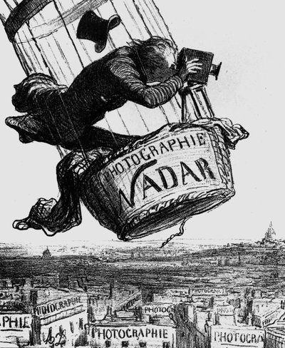 Karykatura Gasparda-Felixa Tournachona, vel Nadar (1820-1910) 1862 (rycina) autorstwa Honoré Daumier