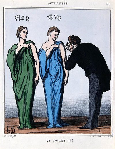 Karykatura o plebiscycie z 8 maja 1870 r. z „Le Charivari” (kolor lito) autorstwa Honoré Daumier