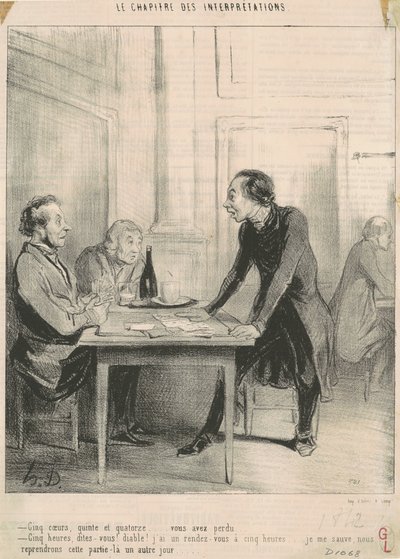 Pięć serc, proste i czternaście... autorstwa Honoré Daumier