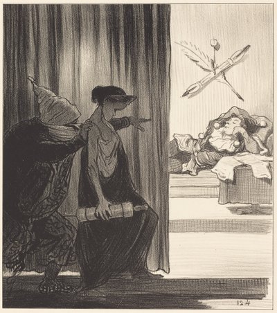 Klitajmestra popychana przez mimi Véron... autorstwa Honoré Daumier