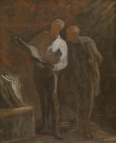 Zbieranie rycin, ok. 1870-73 (olej na płótnie) autorstwa Honore Daumier