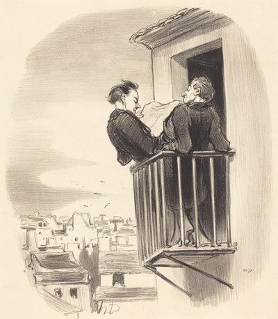 Jak rozumiemy hiszpański balkon w Paryżu? autorstwa Honoré Daumier
