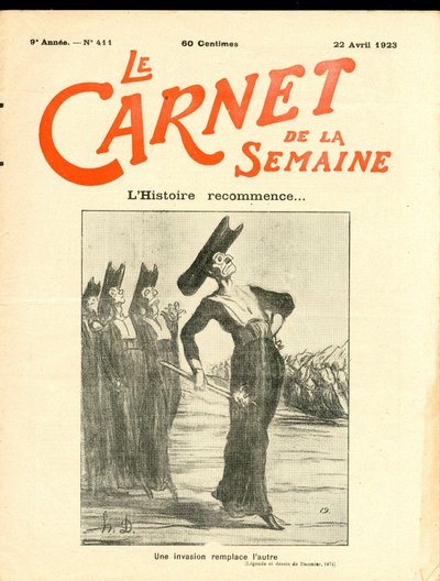 Okładka „”Książki tygodnia”, Satyryczna w B&W autorstwa Honoré Daumier