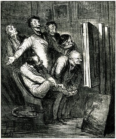 Krytycy przed obrazem autorstwa Honore Daumier