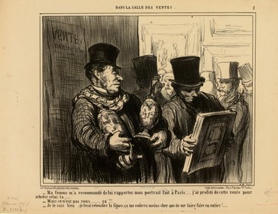 W sali aukcyjnej nr 2: Moja żona poleciła mi przynieść jej mój portret... autorstwa Honoré Daumier