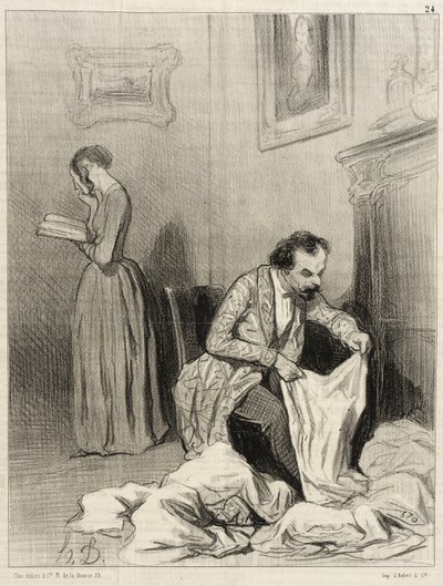 Odkąd Virginie otrzymała siódmą nagrodę pocieszenia... autorstwa Honoré Daumier