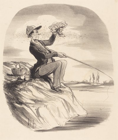 Niedogodność pójścia na ryby... autorstwa Honoré Daumier
