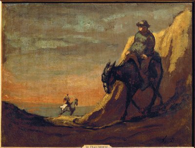 Don Kichot i Sancho Pansa (obraz na płótnie) autorstwa Honore Daumier