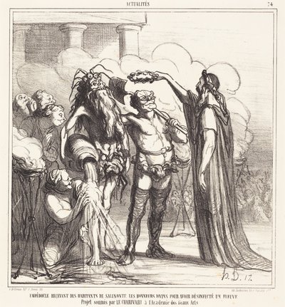 Empedokles odbierający... boskie zaszczyty... autorstwa Honoré Daumier