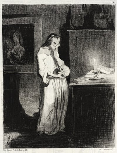 Humanitarna literatka oddająca się mężczyźnie... autorstwa Honoré Daumier