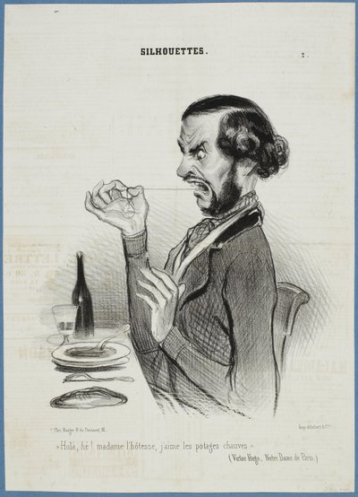 Chwileczkę! Kelnerko, wolę warzywa gładko ogolone. autorstwa Honoré Daumier