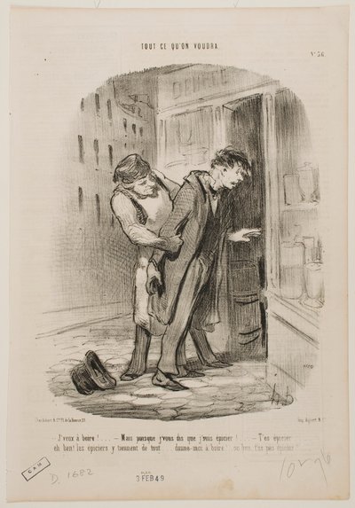 Chcę się napić. autorstwa Honoré Daumier