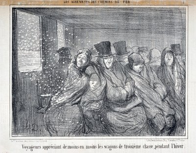 Ilustracja do serii „Les Agrements des Chemin de fer” autorstwa Honoré Daumier