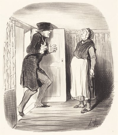 Wada wizyty na antresoli bez środków ostrożności... autorstwa Honoré Daumier