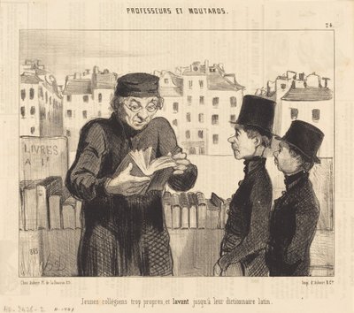 Młodzi studenci… zmywają swój łaciński słownik autorstwa Honoré Daumier