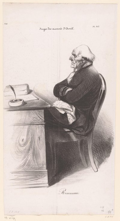 Karykatura Jean-Josepha Rousseau autorstwa Honoré Daumier