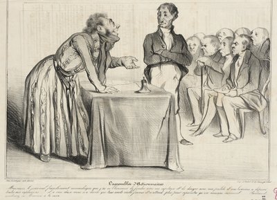 Zgromadzenie akcjonariuszy autorstwa Honoré Daumier