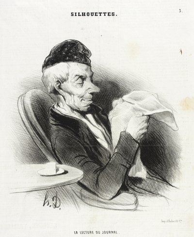 Czytanie gazety autorstwa Honoré Daumier