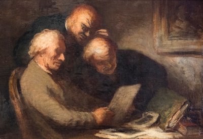 Miłośnik druku autorstwa Honore Daumier