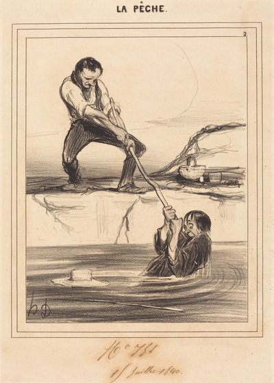 Le Barbillon ciągnie... autorstwa Honoré Daumier