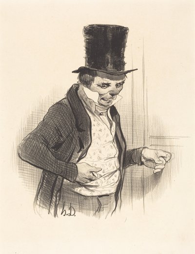 Portier na obchodach wizyt... autorstwa Honoré Daumier