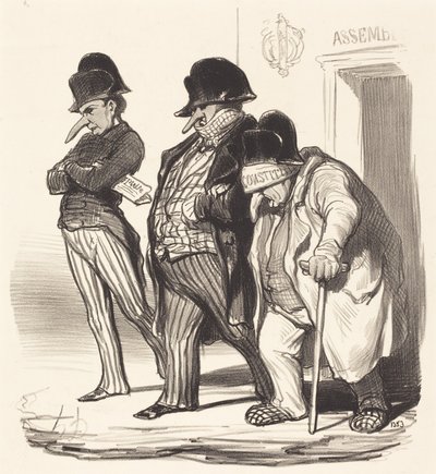 Gazety napoleońskie opuszczające Zgromadzenie Narodowe... autorstwa Honoré Daumier