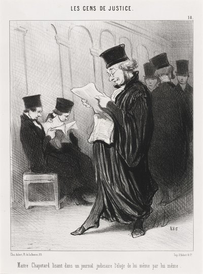 Mistrz Chapotard czyta... pochwałę samego siebie... autorstwa Honoré Daumier