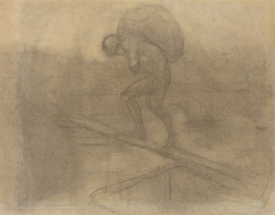 Mężczyzna niosący worek autorstwa Honoré Daumier