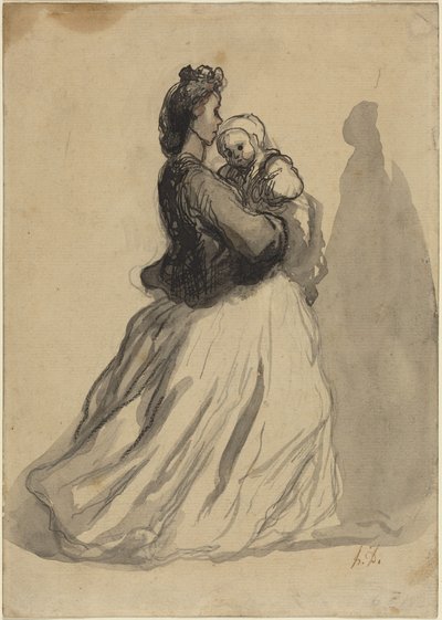Matka i dziecko autorstwa Honoré Daumier