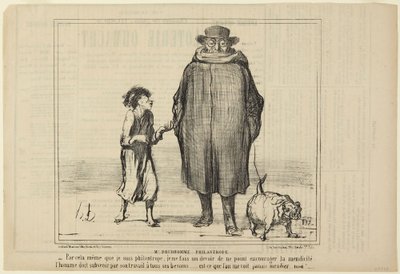 Pan Prudhomme, filantrop, numer 291 z serii Actualités z Le Charivari autorstwa Honoré Daumier
