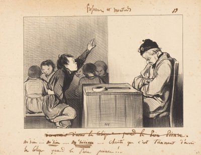 Panie... jakże to dokuczliwe mieć kolkę, kiedy... autorstwa Honoré Daumier